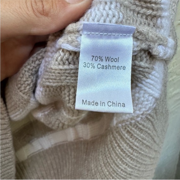 La Ligne Aaa Lean Lines Striped Cashmere Sweater in Melange Oatmeal - Picture 6 of 6